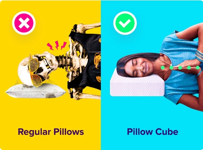 Regular Pillow vs Oribers comparison
